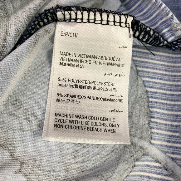 Alfani Sz Small Asymmetrical Hem Pullover Floral Tunic Blouse Blue Stretch EUC - Picture 4 of 7